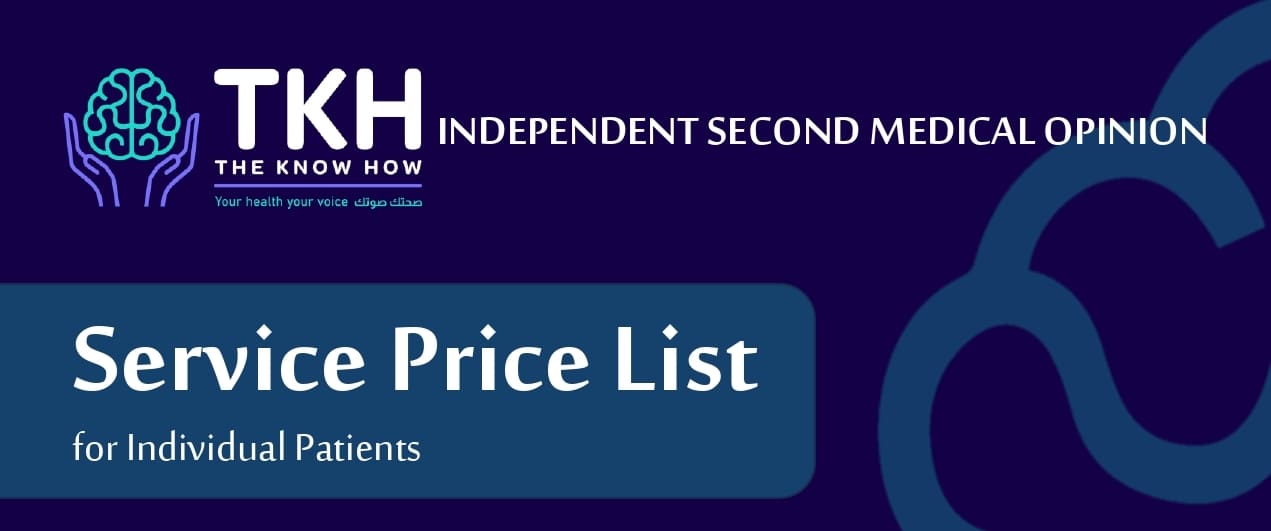 A screenshot of TheKnowHow’s Second Opinion Service page, outlining the services offered for medical clarity