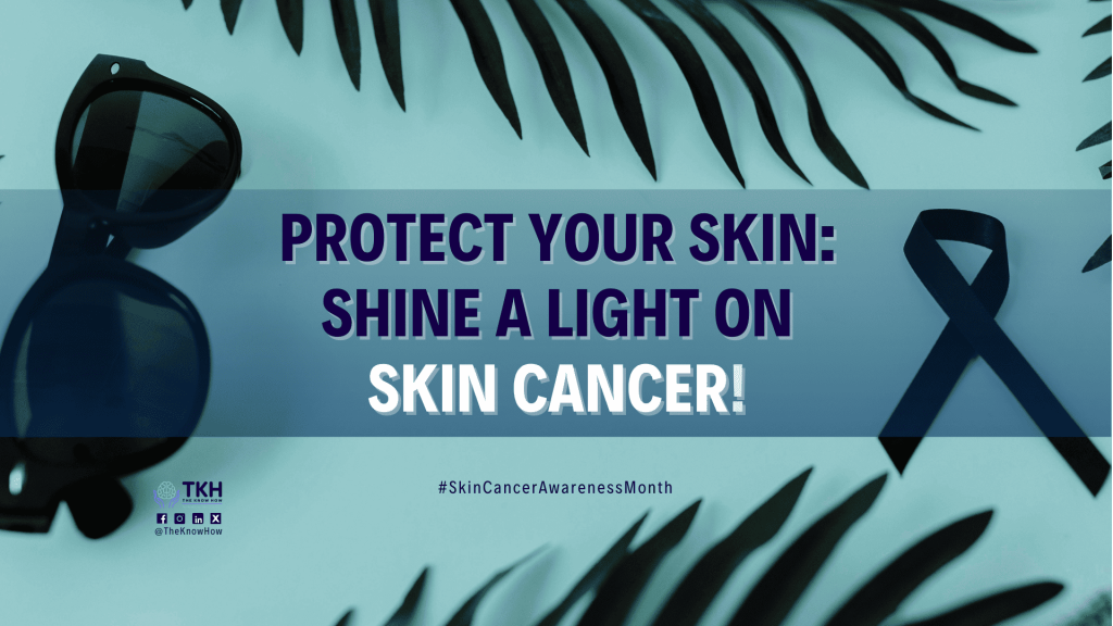 Woman checking skin under sunlight – promoting skin cancer awareness